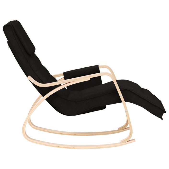 Chaise à bascule Noir Tissu - Photo n°4