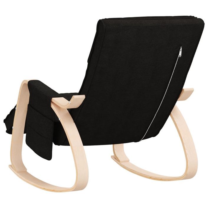 Chaise à bascule Noir Tissu - Photo n°5