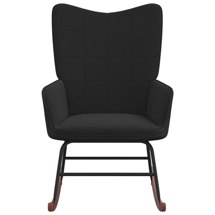 Chaise à bascule Noir Velours et PVC - Photo n°4