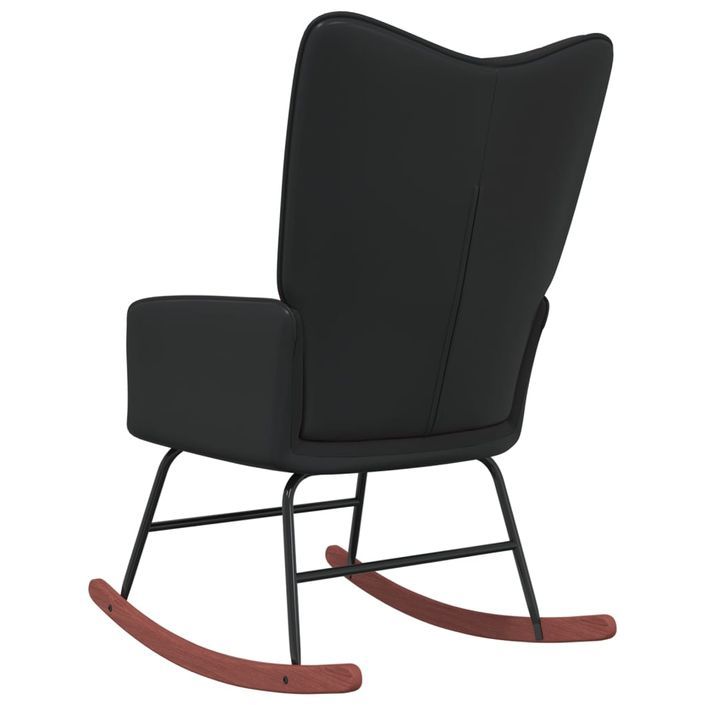Chaise à bascule Noir Velours et PVC - Photo n°6