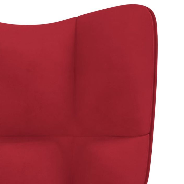Chaise à bascule Rouge bordeaux Velours 3 - Photo n°6
