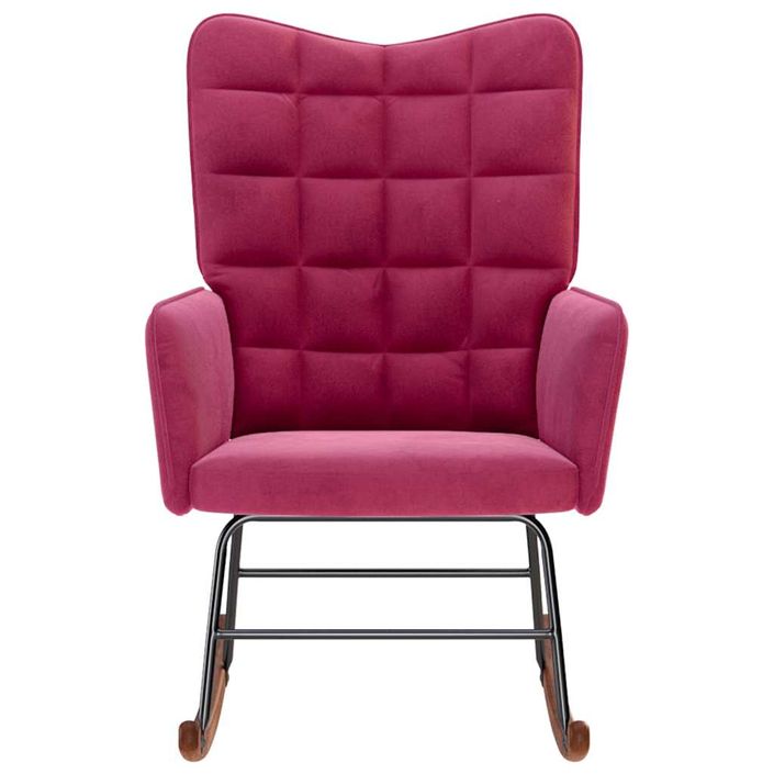 Chaise à bascule Rouge bordeaux Velours - Photo n°4