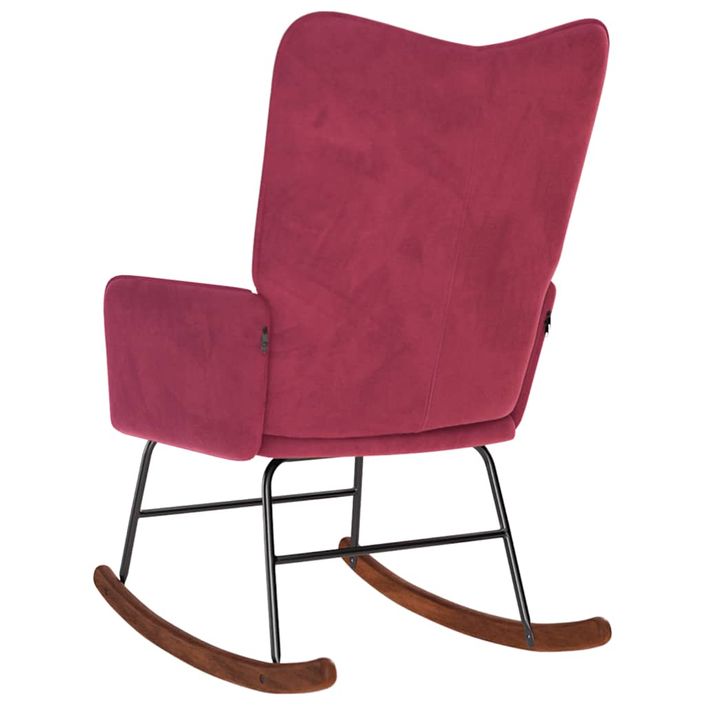 Chaise à bascule Rouge bordeaux Velours - Photo n°6