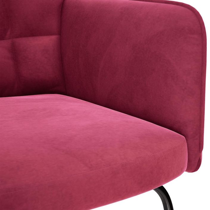 Chaise à bascule Rouge bordeaux Velours - Photo n°7