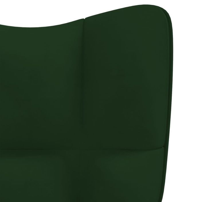 Chaise à bascule Vert foncé Velours 3 - Photo n°6