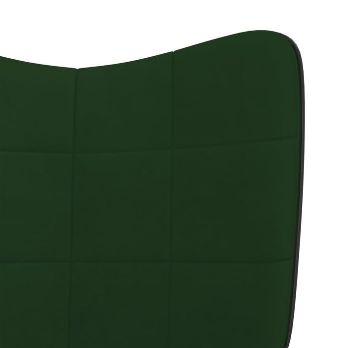 Chaise à bascule Vert foncé Velours et PVC - Photo n°7