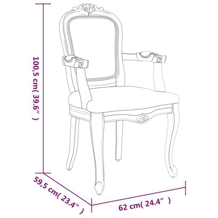 Chaise à manger beige 62x59,5x100,5 cm lin - Photo n°8