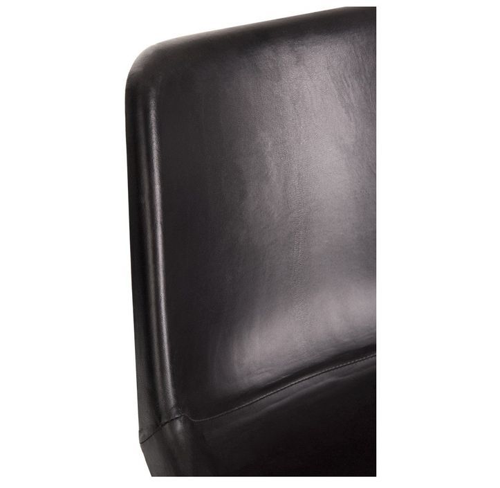 Chaise à manger cuir noir et pieds métal Cinter L 46 cm - Photo n°7