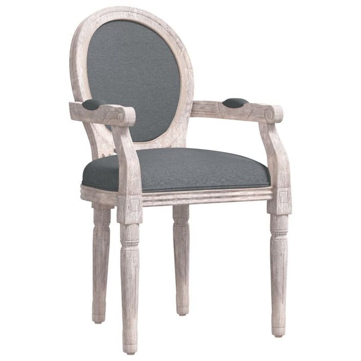 Chaise à manger gris foncé 54x56x96,5 cm tissu - Photo n°2