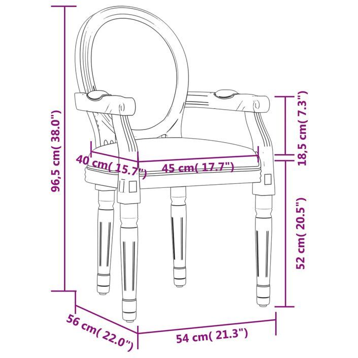 Chaise à manger gris foncé 54x56x96,5 cm tissu - Photo n°8