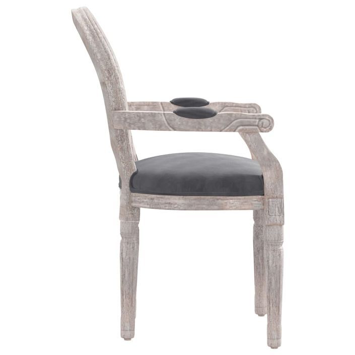Chaise à manger gris foncé 54x56x96,5 cm velours - Photo n°4