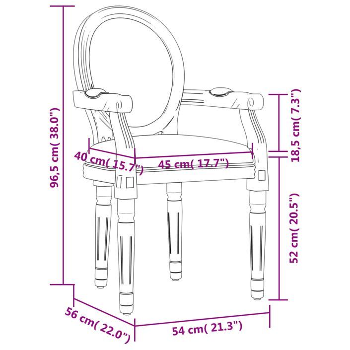 Chaise à manger gris foncé 54x56x96,5 cm velours - Photo n°8