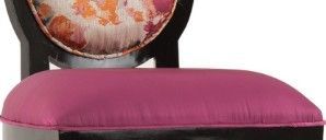 Chaise à manger tissu rose et mindi massif noir Barth - Lot de 2 - Photo n°2