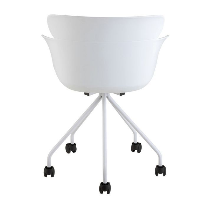 Chaise à roulettes polypropylène blanc Ettis L 56 cm - Photo n°3
