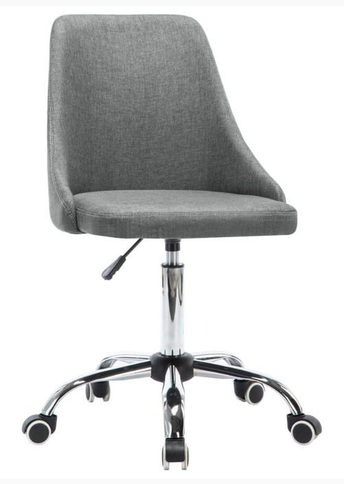 Chaise à roulettes réglable tissu gris clair et pieds métal chromé Greys - Lot de 2 - Photo n°2