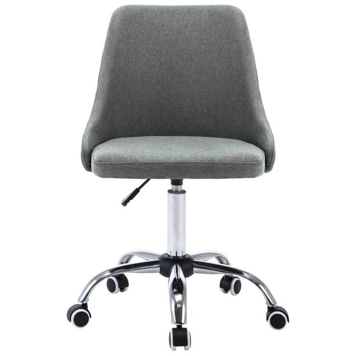 Chaise à roulettes réglable tissu gris clair et pieds métal chromé Greys - Lot de 2 - Photo n°4