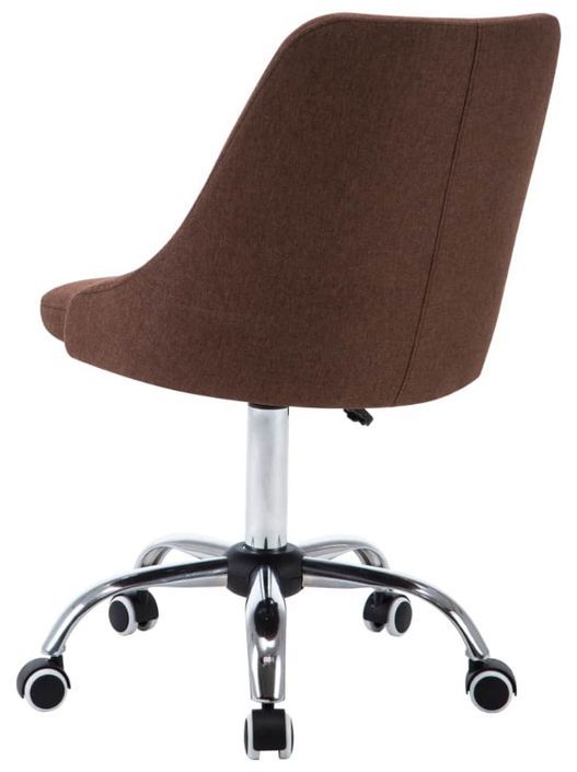 Chaise à roulettes réglable tissu marron et pieds métal chromé Greys - Lot de 2 - Photo n°4