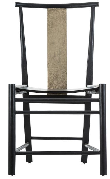 Chaise art déco bois de mindi noir et doré Poldie - Lot de 2 - Photo n°2