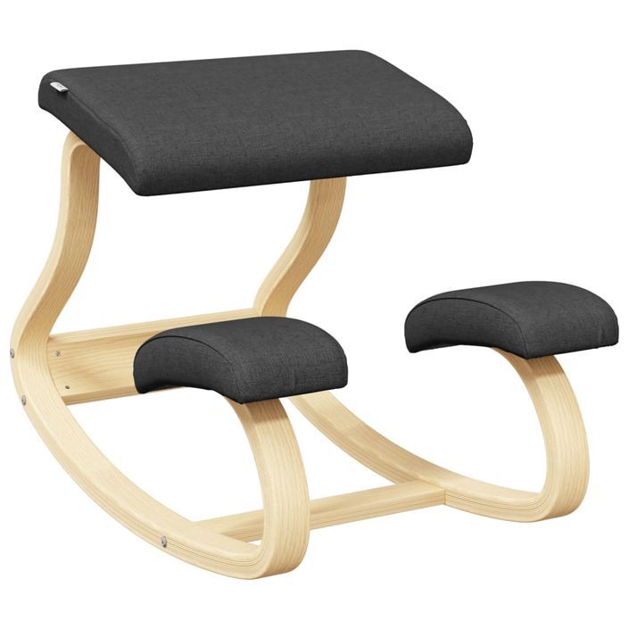 Chaise assis-genoux noir 48x71x51 cm contreplaqué de bouleau - Photo n°2