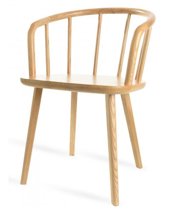 Chaise avec accoudoir en bois de hêtre naturel Rayno - Photo n°1