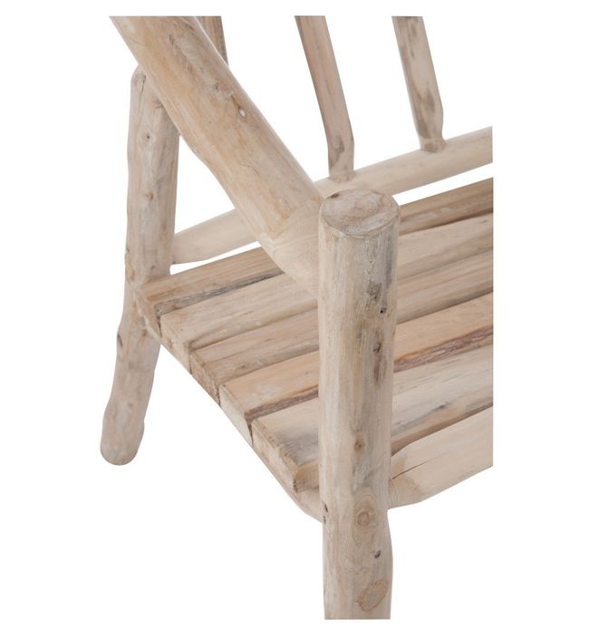 Chaise avec accoudoirs bois massif clair Azura - Photo n°5
