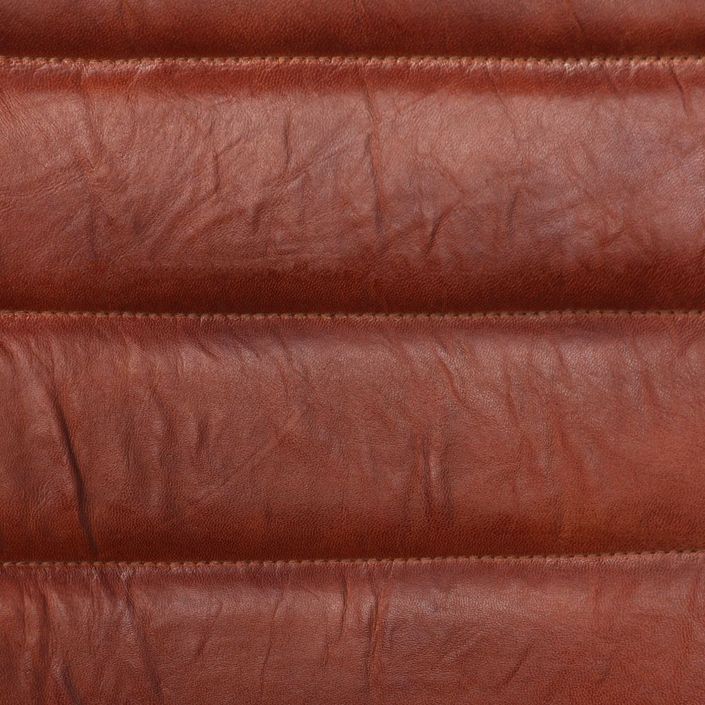 Chaise avec accoudoirs cuir marron et pieds métal noir Kandyas - Lot de 2 - Photo n°3