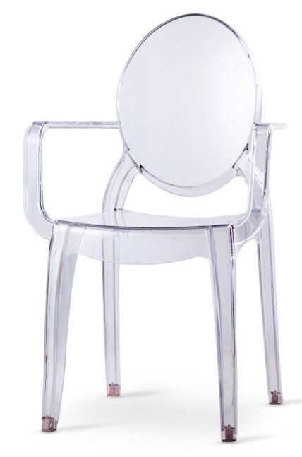 Chaise avec accoudoirs polycarbonate transparent Namon - Lot de 4 - Photo n°2