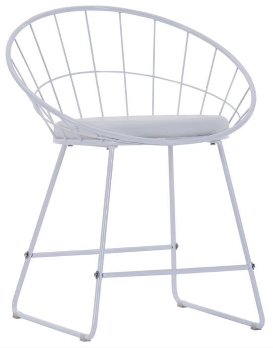 Chaise avec accoudoirs simili cuir et pieds métal blanc Shelb - Lot de 2 - Photo n°1