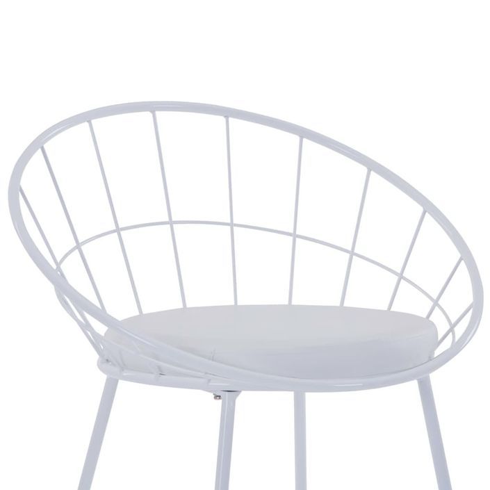 Chaise avec accoudoirs simili cuir et pieds métal blanc Shelb - Lot de 2 - Photo n°6