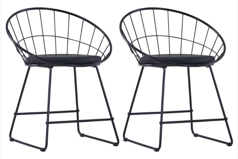 Chaise avec accoudoirs simili cuir et pieds métal noir Shelb - Lot de 2 - Photo n°2