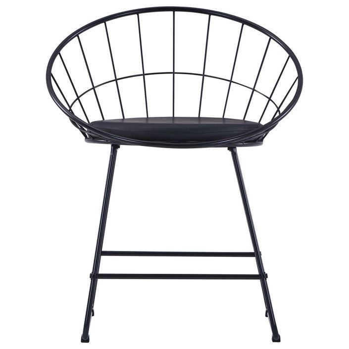 Chaise avec accoudoirs simili cuir et pieds métal noir Shelb - Lot de 2 - Photo n°3