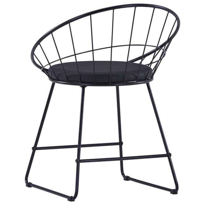 Chaise avec accoudoirs simili cuir et pieds métal noir Shelb - Lot de 2 - Photo n°5