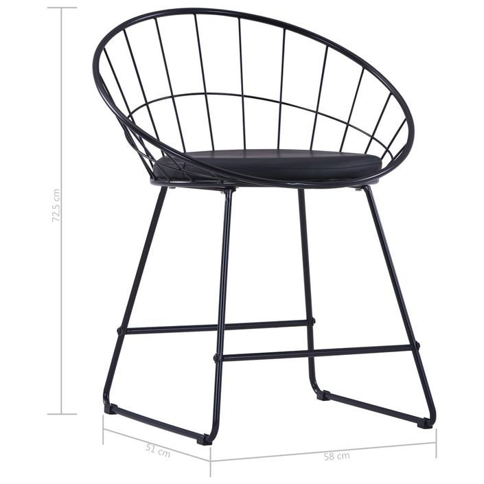 Chaise avec accoudoirs simili cuir et pieds métal noir Shelb - Lot de 2 - Photo n°8