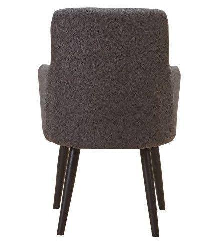 Chaise avec accoudoirs tissu gris foncé et pieds métal noir Jaya - Lot de 2 - Photo n°4