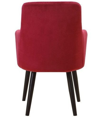 Chaise avec accoudoirs velours rouge et pieds métal noir Jaya - Lot de 2 - Photo n°4