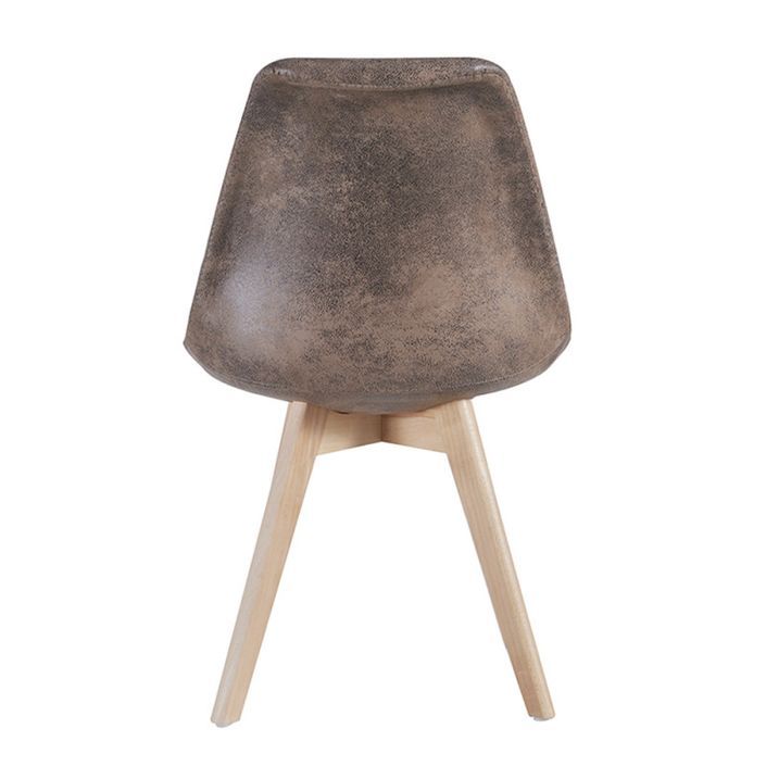 Chaise avec assise simili cuir vintage et pieds en bois naturel Zaka - Photo n°2