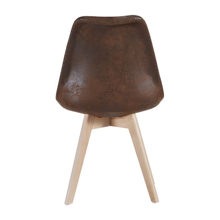 Chaise avec assise simili cuir vintage et pieds en bois naturel Zaka - Photo n°2