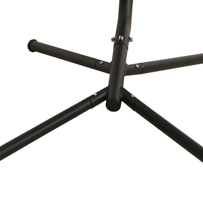 Chaise balançoire de jardin et coussin noir tissu Oxford/acier - Photo n°9
