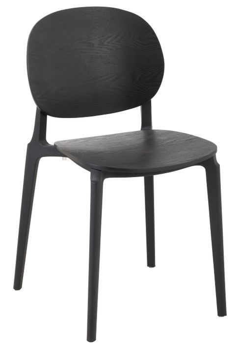 Chaise basic plastique noir Lola L 46 cm - Photo n°1
