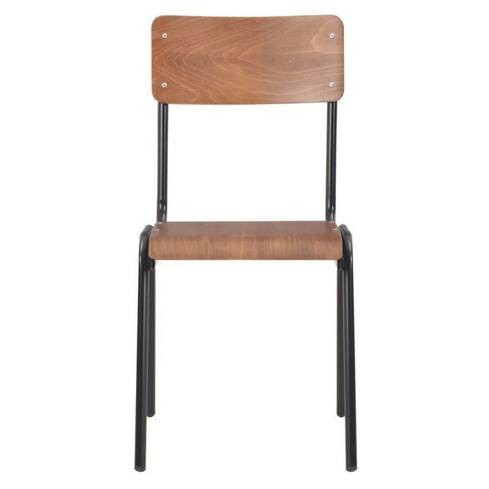 Chaise bois clair et pieds métal noir Kaem - Lot de 2 - Photo n°3