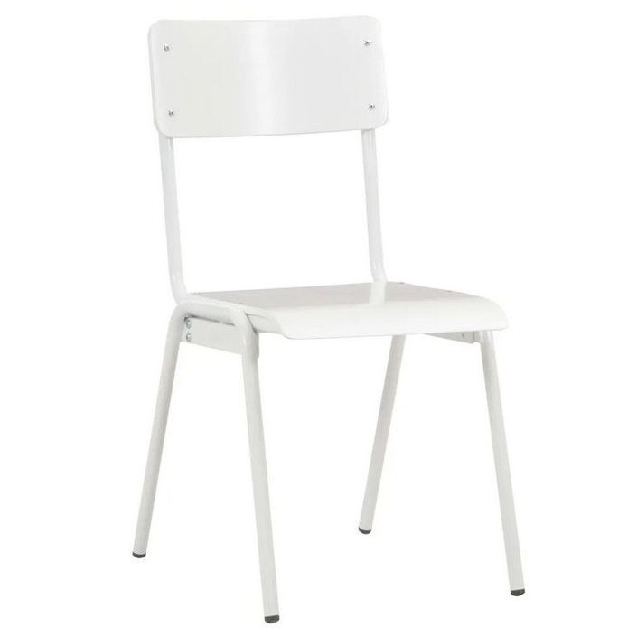 Chaise bois et pieds métal blanc Kaem - Lot de 2 - Photo n°2
