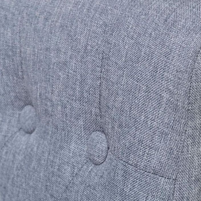 Chaise capitonnée tissu gris clair et bois noir Neta - Lot de 4 - Photo n°5