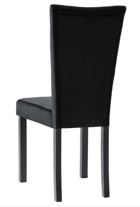 Chaise capitonnée velours noir et pieds bois noir Karmen - lot de 2 - Photo n°5