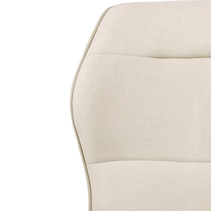 Chaise confortable tissu beige clair rembourré et pieds croisés métal noir Klea - Photo n°5