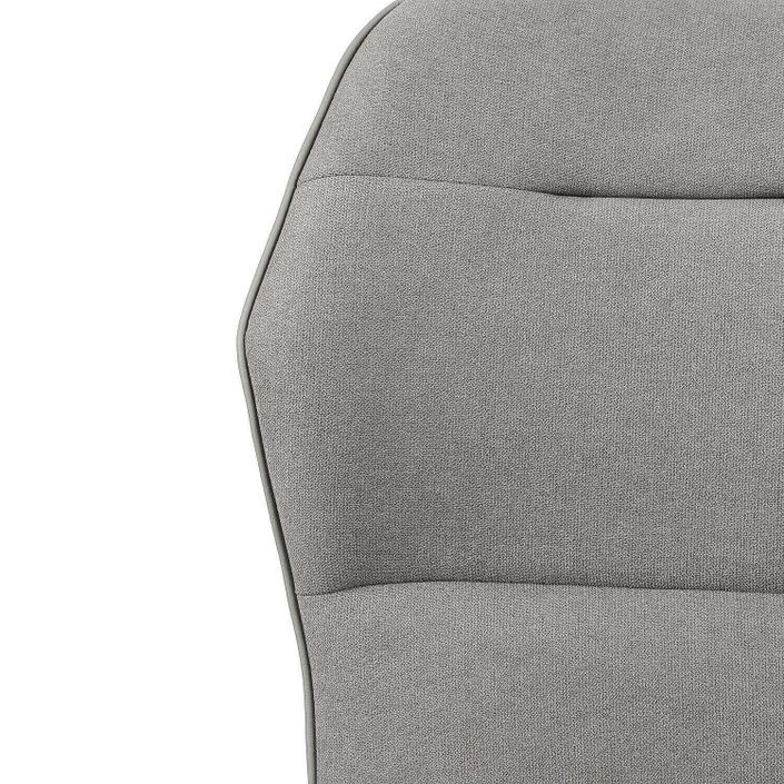 Chaise confortable tissu gris clair rembourré et pieds croisés métal noir Klea - Photo n°5