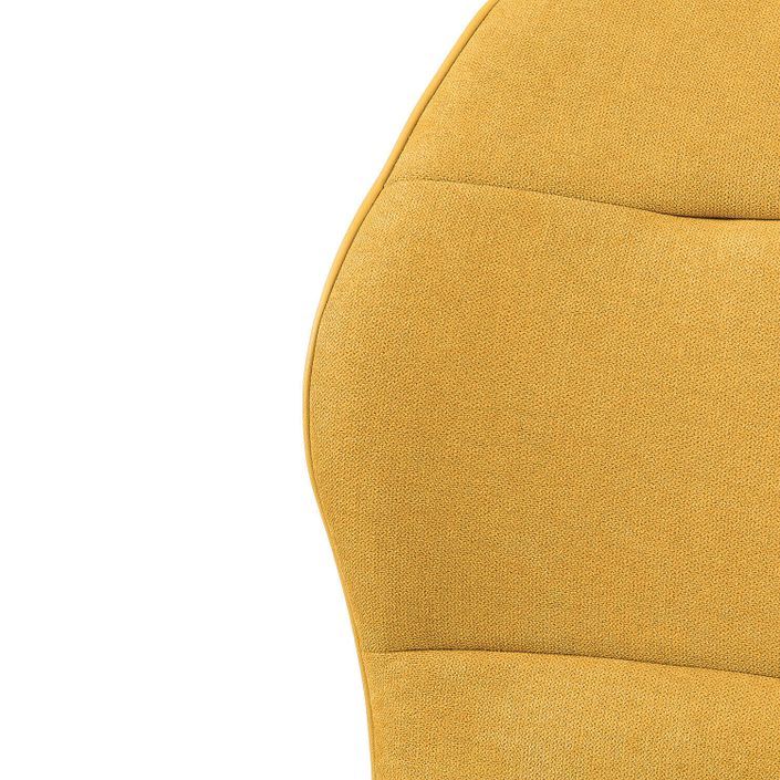 Chaise confortable tissu jaune moutarde rembourré et pieds croisés métal noir Klea - Photo n°5