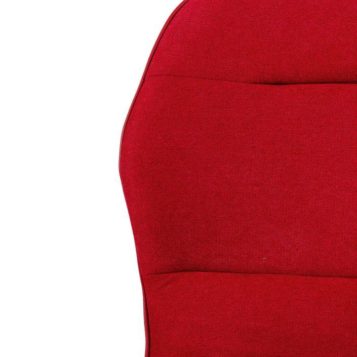 Chaise confortable tissu rouge rembourré et pieds croisés métal noir Klea - Photo n°5
