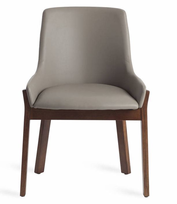 Chaise contemporaine bois frêne et simili cuir Sylva - Lot de 2 - Photo n°4