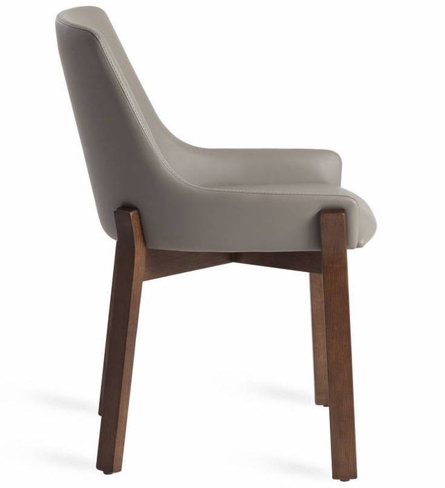 Chaise contemporaine bois frêne et simili cuir Sylva - Lot de 2 - Photo n°5