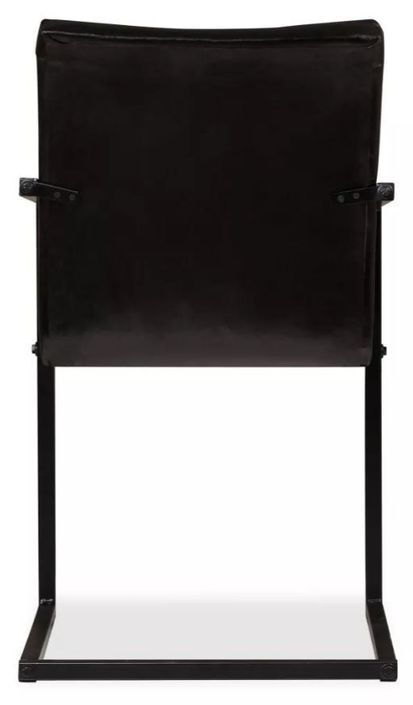 Chaise cuir anthracite métal noir Kandyas - Lot de 4 - Photo n°7